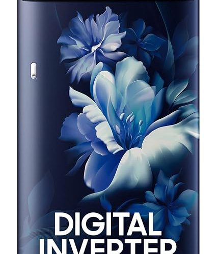 Samsung 189L 5 Star, Inverter, Direct-Cool Single Door Refrigerator (RR21C2H25UZ/HL,Midnight Blossom Blue) Base Stand Drawer
