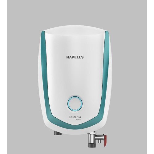 Havells Instanio Prime 3 Litres Instant Water Heater (Geyser), 3000 W Power, Heavy Duty Heating Element, High Working Pressure 0.8 MPa, Fire Retardant Power Cord (White Blue)