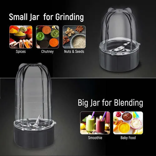 Prestige 350 Watts Nutri-Mix 2.0 Mixer Grinder with 2 Jars|Compact Design| Multipurpose Jars|Inter-Lock System| Sipper Lids - Image 5