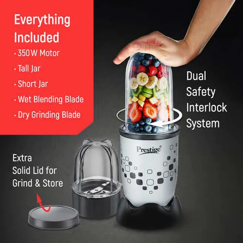 Prestige 350 Watts Nutri-Mix 2.0 Mixer Grinder with 2 Jars|Compact Design| Multipurpose Jars|Inter-Lock System| Sipper Lids - Image 6