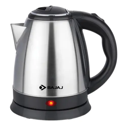 Bajaj KTX 1.5 Litre DLX Electric Kettle | 1350W Kettle with Stainless Steel Body | Cordless Operation | Auto Shut-off Mechanism (Black)