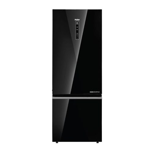 Haier 325 L Bottom Mount Refrigerator Black Glass 2 Star HRB-3752PKG-P