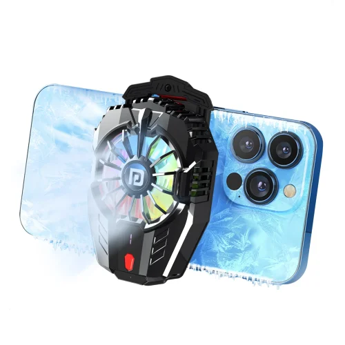 PORTRONICS MOBILE COOLING FAN -COOLPULSE Instant Cooling | Radiator Cooling Technology| RGB LED Lights | LED Temperature Display