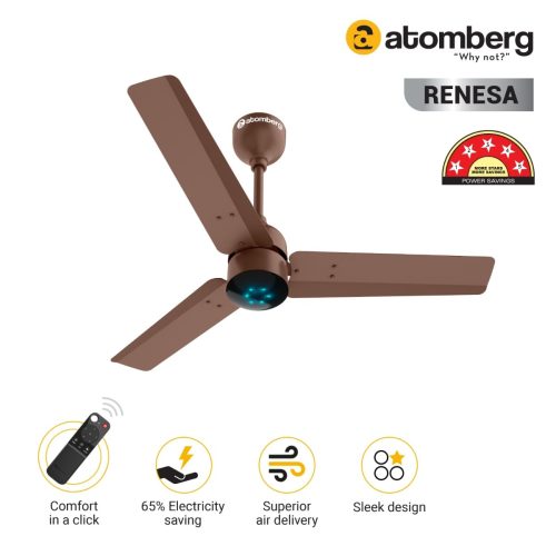Renesa Ceiling Fan Atomberg Renesa 900 mm BLDC Ceiling Fan with Remote Control & LED Indicators | Matt Brown