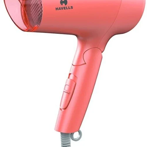 Havells HD2223 1200 Watts Foldable & Travel Friendly Hair Dryer, 3 Heat (Hot/Cool/Warm) Settings, with Overheat Protection (Coral)