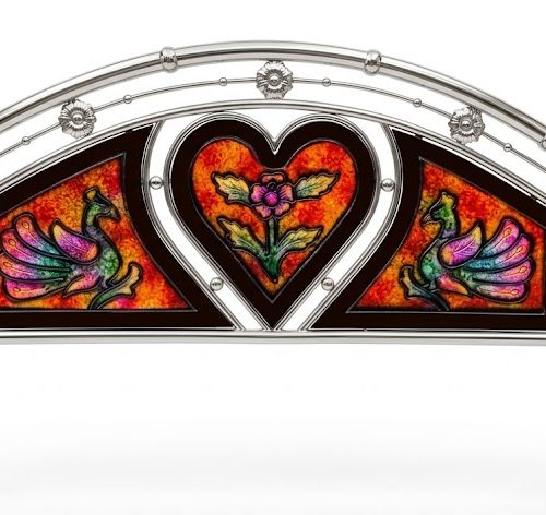 Mayur Heart Heritage Stainless Steel Bed – Traditional Peacock Art Edition