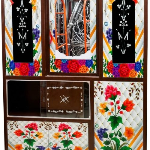 Royal Bloom 3-Door Digital Print Almirah with Dressing Mirror