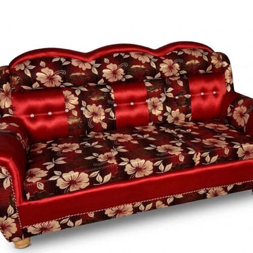 Royal Crimson Floral 3-Seater Executive Sofa