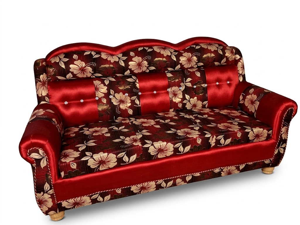 Royal Crimson Floral 3-Seater Executive Sofa