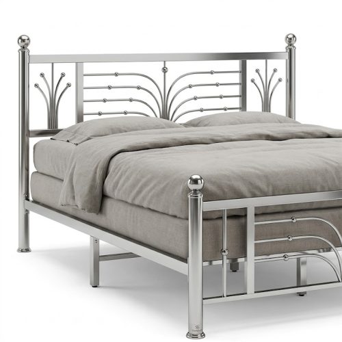 Elite Regal Stainless Steel Queen Bed - Modern Art Deco Style